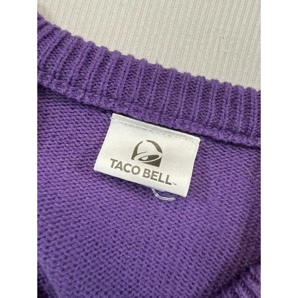 Taco Bell Ugly Christmas Sweater Mens XL Jingle Bells Taco Shells Purple